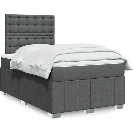 Boxspringbett mit Matratze Dunkelgrau 120x200 cm Stoff