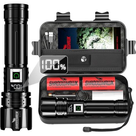Extrem leistungsstarke LED-Taschenlampe 1.000-000 Lumen Militärstandard 12 Stunden Leuchtdauer 5000 mAh Wiederaufladbare Taschenlampe (1/5)