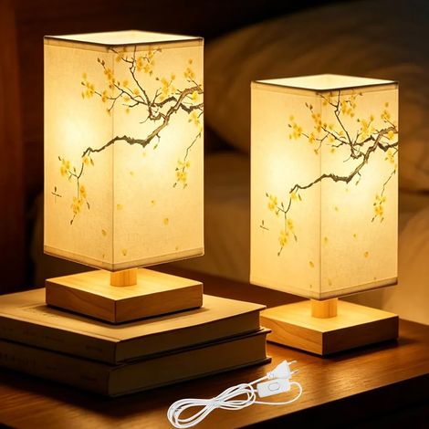 Lot de 2 lampes de chevet LED veilleuses tactiles à intensité variable avec 3 températures de couleur jardin terrasse extérieur (1/5)