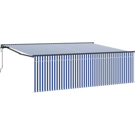 Maison Exclusive - Tenda Retrattile Blu e Bianco 400 × 300 cm