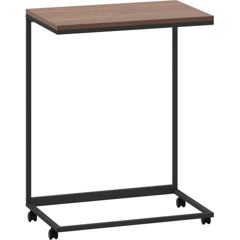 Table d'appoint,Bout de canapé,Table Basse avec roues Noir 55x35x70 cm Bois d'ingénierie377271 (1/5)