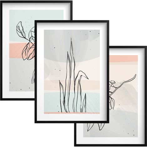 Poster moderni in stile pastello, arte murale per camera da letto, soggiorno, linea artistica (1/5)