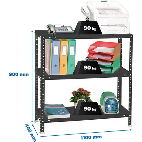 Simonrack Metallregal Anthrazit 3 robuste Regale