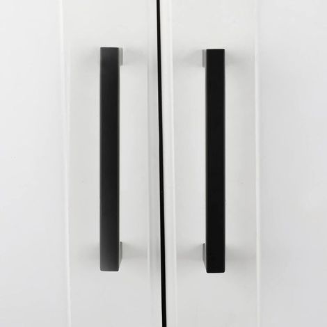 Lot de 1 Poignées de Porte Cuisine Noires Poignées de Meuble Cuisine Noires Poignées Placard Noires avec Finition Mate en Acier Inoxydable Entraxe (1/4)