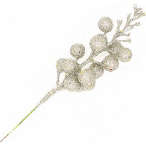 MINKUROW 12 Pezzi Steli Di Bacche Di Natale Glitterati, Decorazione Di Bacche Di Champagne Glitterate, Punte Di Bacche Di Champagne Artificiali Per Ornamenti Dell'albero Di Natale, Ghirlanda Di Natale