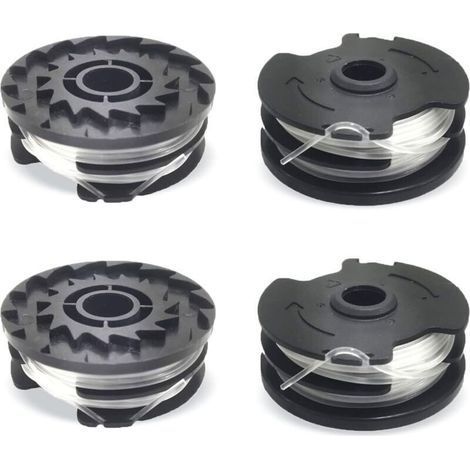 Set of 4 LIDL Parkside replacement spools, replacement nylon line for LIDL Parkside brush cutter, PRTA 20-Li A1, B2, C3, PRT 550 A1, A3, PRT 300 A1-2 x 10 m 1.65 mm brush cutter (1/4)