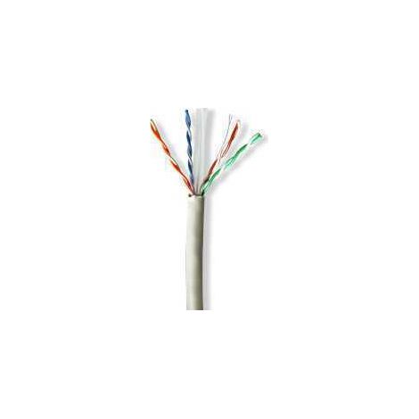 Rollo de cable de red cat6 solido uutp cobre desnudo 3050 m interior redondo lszh gris caja de paso