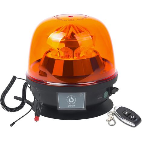 Balise Magnétique, Sans Fil Contrôle Pour 12-24V Gyrophares Tournants, Feux Clignotants Jaunes Rechargeables Pour, Camions, Tracteurs, Autobus, Chariots Élévateurs Et Voitures Particulières (1/5)