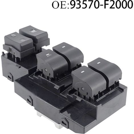Interrupteur de lève-vitre 93570-F2000 pour voitures, compatible avec les modèles Hyundai Elantra 2017-2020, commande les vitres électriques, côté conducteur, toutes les vitres. (1/4)