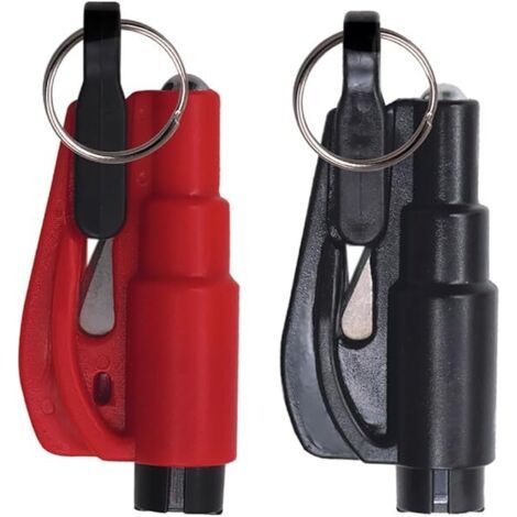 2 pièces Coupe-ceinture de sécurité pour voiture, Brise-Vitre et Coupe-Ceinture,Moderne Unisexe Adulte-Vitre,Key Ring Cutter (1/5)