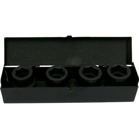 Juego de vasos de impacto de 1" (4 piezas: 27, 30, 32 y 33 mm) fabricados en acero CrMo DIN 3129 Waryński (1/4)
