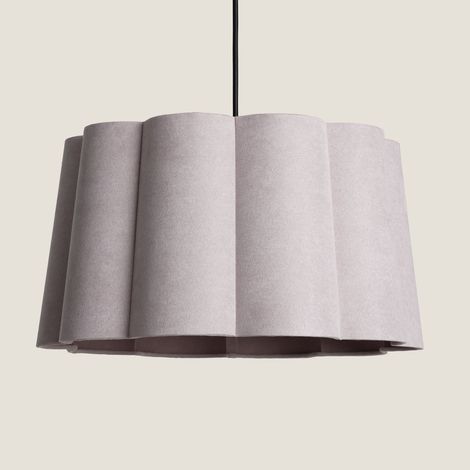 Pendelleuchte aus Leinen Renatta Taupe (1/5)