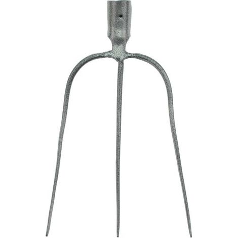 tenedor gris de tres puntas
