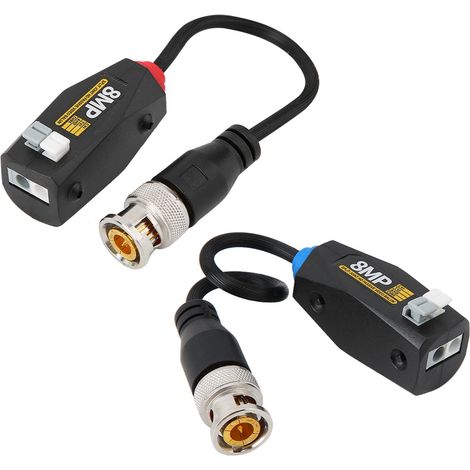 Zwei gespleißte passive 8-MP-HD-Videosensoren mit Balun und Einsteckklemmen für einen Twisted-Pair-Sender (1/5)
