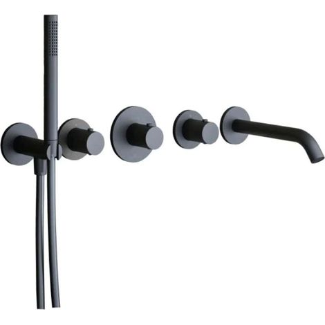Paffoni Modular Box - Thermostatarmatur - Unterputz, für 2 Verbraucher, Schwarz matt MDE001NO