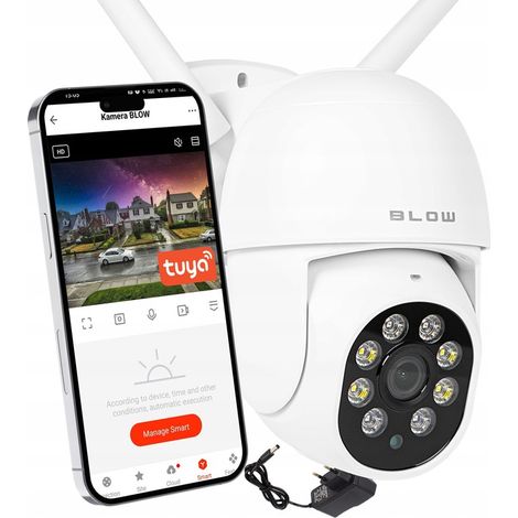 Cámara IP wifi exterior giratoria de 4 MP x WQHD con seguimiento de audio y zoom 4x de Tuya. (1/5)