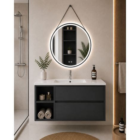 Meuble de salle de bain avec vasque ORIGENBATH ZEUS sans miroir 100x40 cm À gauche graphite (1/5)