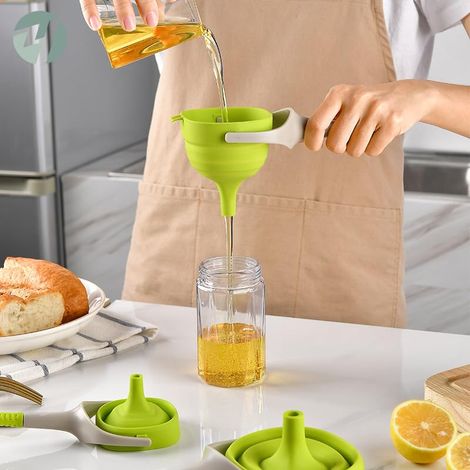Entonnoir de cuisine, entonnoir à confiture, petit entonnoir vert, entonnoir pliable, 9 cm (1/5)