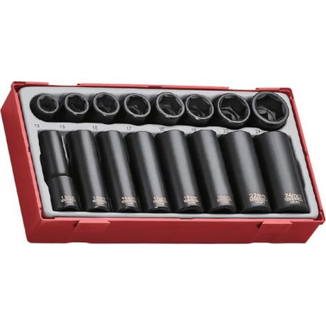 Juego de vasos de impacto 1/2" - 16 piezas