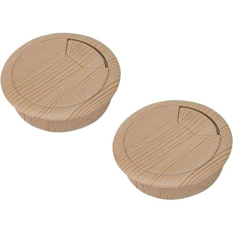 2pcs 50/60mm Desktop Cable Hole Cover Table Wood Grain Plastic Cable Hole Cover Computer Round Wire 60mm (1/5)