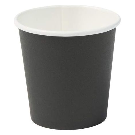 GREENBOX Tazza di carta biologica, usa e getta, tazza di carta, compostabile e biodegradabile, colore nero, non stampato, ecologico, 50 pezzi, 100 ml, 4oz (1/4)