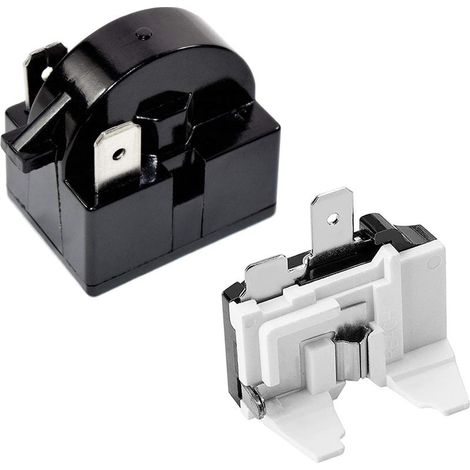 Greluma 1PC Relais de démarrage à 2 broches 15 Ohm, relais de démarrage de réfrigérateur à 1 broche et protection contre les surcharges de réfrigérateur 1/6 HP 125 W compatible avec le compresseur (1/5)