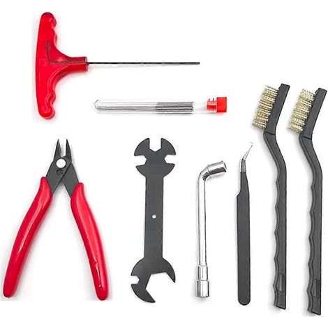 3D-Druckerdüsenreinigungsset mit roter Nadelbürste (1/5)