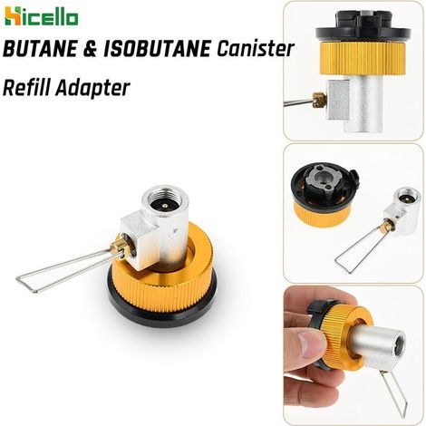 Adaptateur de recharge de bidon de gaz de camping pour bidon isoutane/butane Valve Lindal EN417/MSF-1A Kit convertisseur d'adaptateur de réservoir de camping portable pour cartouche de gaz (1/5)