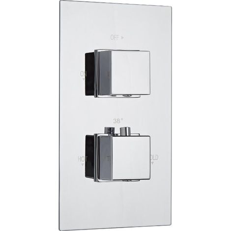 Milano Arvo 1 Outlet Twin Thermostatic Concealed Mixer Shower Valve - Chrome (1/5)
