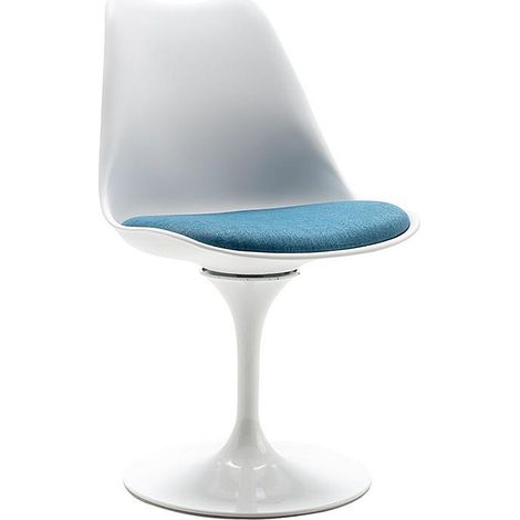 Vente-Unique – Chaise en polypropylène avec coussin intégré – Acier et tissu – Couleur bleu turquoise – Hauteur 82 cm – Charge maximale 120 kg