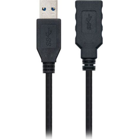 Nanocable - Câble de rallonge USB 3.0 1m connexion a/m-a/h - couleur noir (1/2)