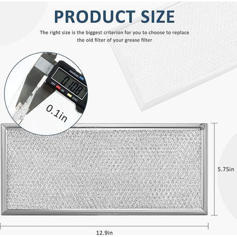 Compatible avec le filtre à graisse pour four à micro-ondes Whirlpool/GE W10208631, filtre en aluminium haute efficacité, accessoire pour four à micro-ondes de cuisine. (1/3)