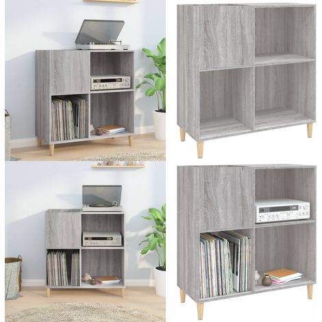 Armoire à disques sonoma gris 84,5x38x89 cm bois d'ingénierie - Meuble À Disques - Armoire À Vinyle - Rangement Disque Vinyle - Étagère Musique - Support Tourni Table - Home & Living (1/5)