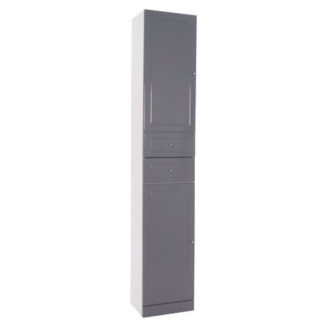 [JAMAIS UTILISE] ONDEE ZEN - Colonne de rangement à poser TOLEDE - 35cm - Gris - PVC brillant - Livré en kit (1/4)