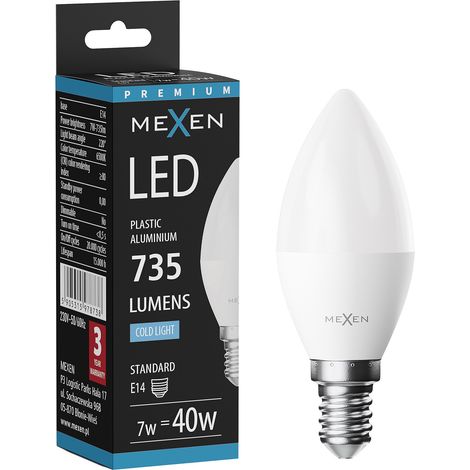 Mexen Nova Bombilla LED E14, C37, 7W, Fr铆a - 6500K, 735 lm - L102-E14-0765-01 (1/5)