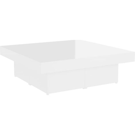 Maison Exclusive - Couchtisch Hochglanz-Weiß 90x90x28 cm Holzwerk