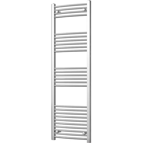 Zennor - Chrome Heated Towel Rail - H1600mm x W500mm - Curved (1/3)