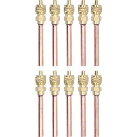 Vanne d’accès climatisation en laiton 1/4" SAE, clapet anti-retour, lot de 10 pièces compatibles R22/R12/R134 (1/5)