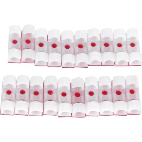 Lot de 20 serre-câbles auto-adhésifs, clips de fixation et attaches pour câbles, organisateur de bureau (blanc) (1/5)