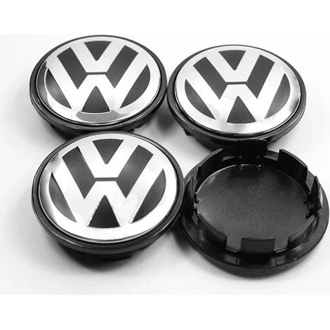 4 pièces Cache Moyeux pour VW 65mm Cache Moyeu Aluminium+ABS Cache de Roue Centrale ABS Accessoires de Voiture (1/2)
