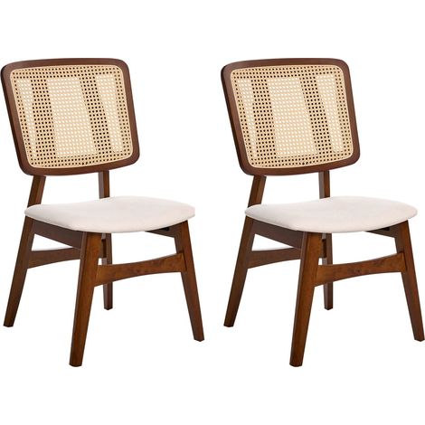 Set of 2 Dining Chairs ALCOVA Wood Brown (1/5)