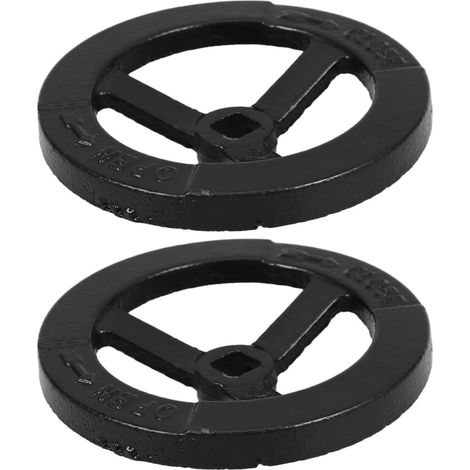 2 Pièces Poignée de Vanne à Roue Ronde de Rechange en Fer Noir (1/5)