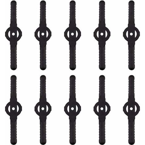Lames de coupe herbe en plastique, lot de 10, remplacement pour tondeuse à gazon sans fil (noir)