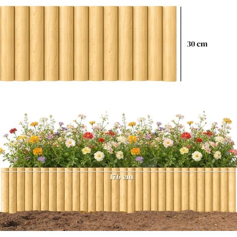 Clôture de jardin en bois, 176 cm x 30 cm, panneaux de clôture, barrière anti-chiens pour jardin, parterres de fleurs, barrière pour animaux (1/5)