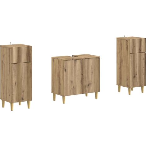 2 Piece Bathroom Cabinet Set ARNHEM Artisan Oak Engineered Wood vidaXL (1/5)