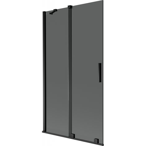 Mexen Velar Duschabtrennung, 2-flügelig, verschiebbar 100 x 150 cm, Graphit, Schwarz - 896-100-000-41-70