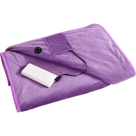 Eosnow Tragbare USB-Heizdecke mit Timing-Funktion, 3-Gang-Einstellung, Violett