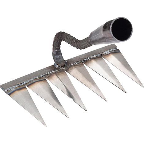 Râteau déchaumeur en acier au carbone – Dents tranchantes pour désherbage et desserrage du sol – Outil de jardinage professionnel (1/4)