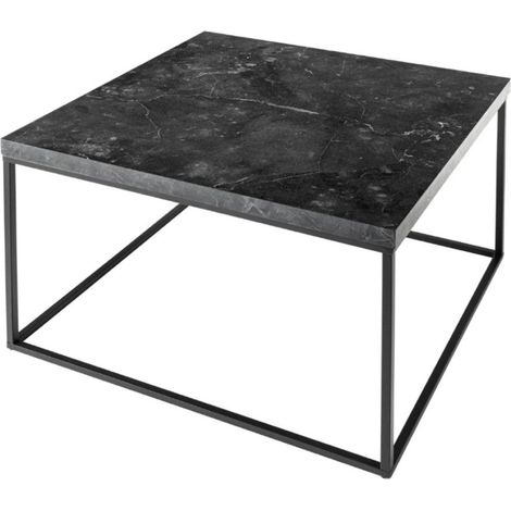Couchtisch ABITTA quadratisch 60 cm Anthrazit-Marmor-Effekt – Modern aus MDF mit Metallbeinen