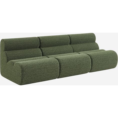 Divano modulare effetto alpaca, 3 posti